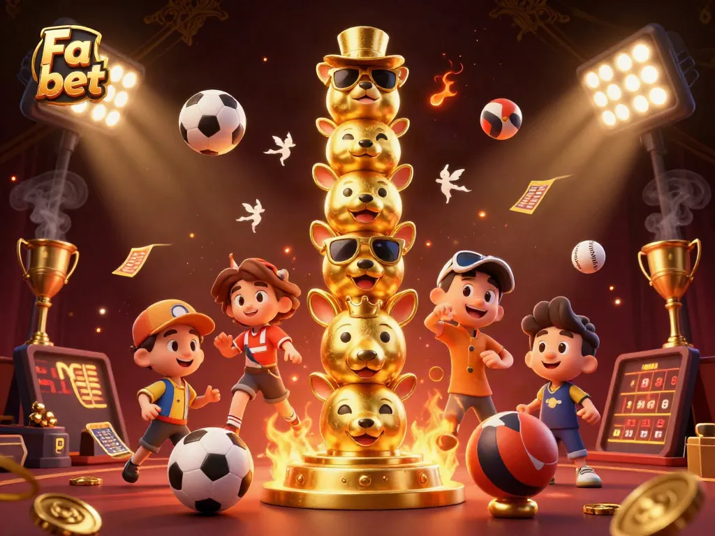 Experience Fa bet with thrilling sports betting dynamics and colorful gaming elements in this vibrant illustration.
