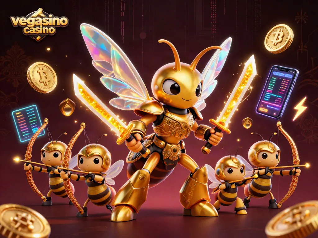 Engage with vegasino casino's vibrant gaming world filled with crypto elements and rich character design.