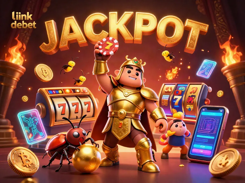 Engage with the vibrant world of "link debet" casino gaming featuring playful characters and dynamic gaming elements.