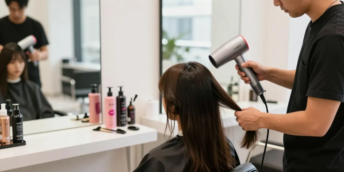 Haartrockner Testsieger Stiftung Warentest - Das Laifen Neo wird von einem Experten im modernen Friseursalon verwendet.